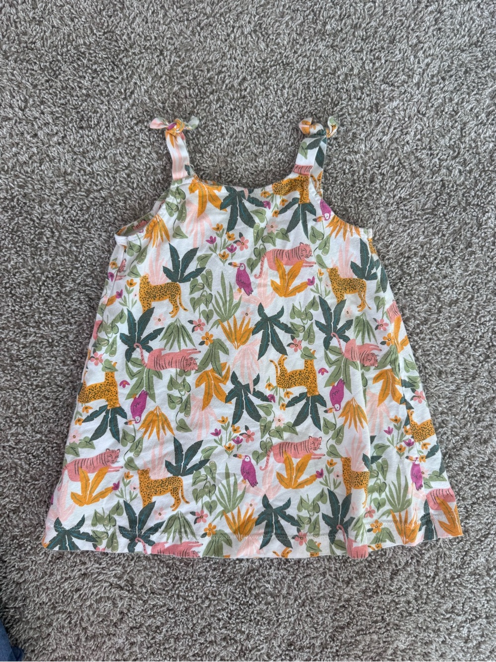 Carter’s Toddler Girl Outfit Bundle 24M Denim Top Jungle Dress Pink Shorts - Picture 13 of 13